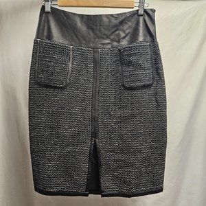 CLUB MONACO 6 Black grey white pencil straight skirt office business casual